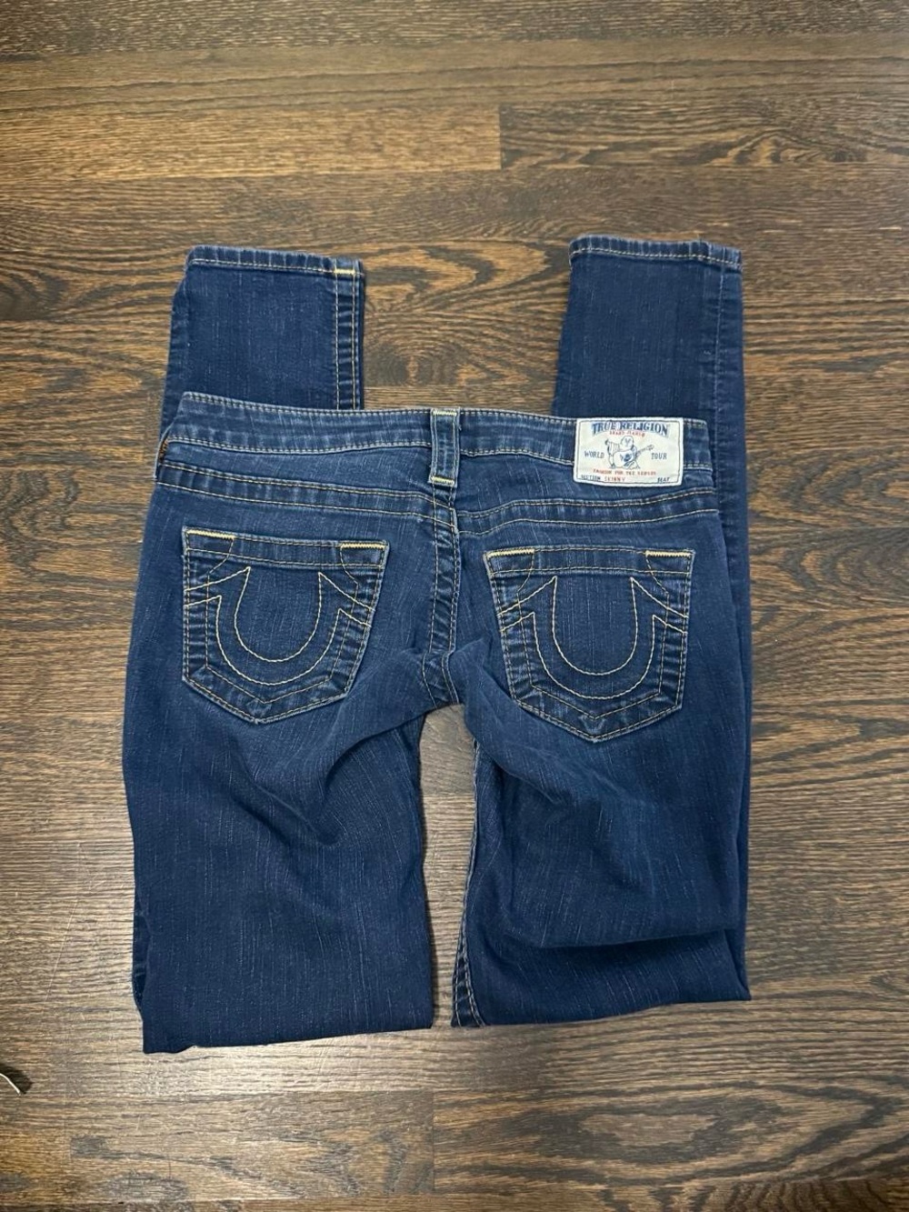True Religion Women's Indigo Skinny Jeans with Signature Stitching